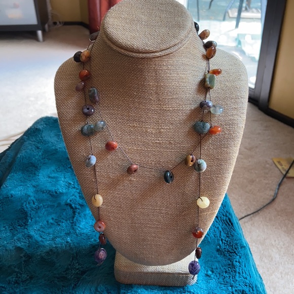 Hand Crafted Jewelry - Earthy Gemstone Necklace | 44” Handmade & Versatile rope